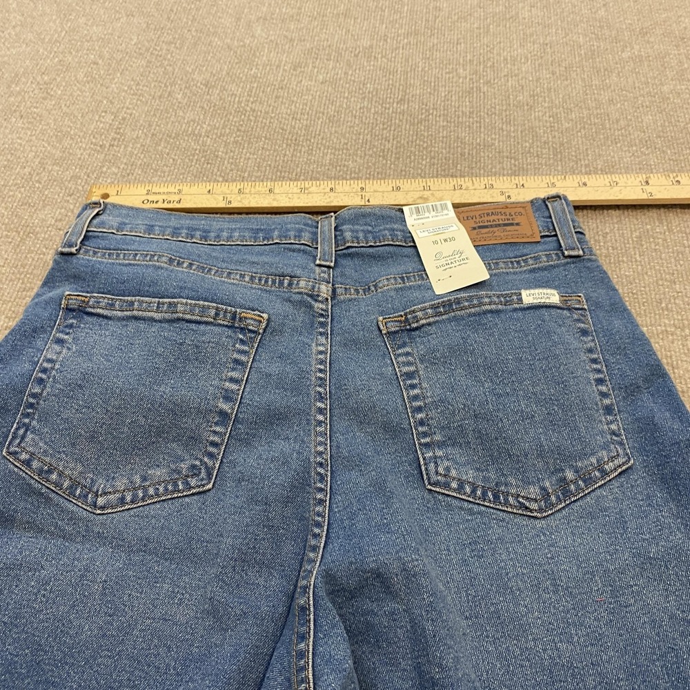 Signature by Levi Strauss Womens High-Rise Wide Leg Jeans in Blue Denim - Picture 8 of 15